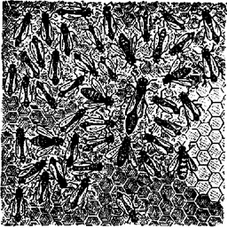 Рис. 3. Матка, окруженная пчелами.
